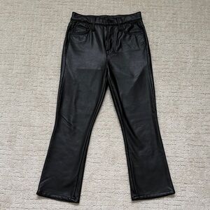Mother Black Leather Pants—The Insider Ankle